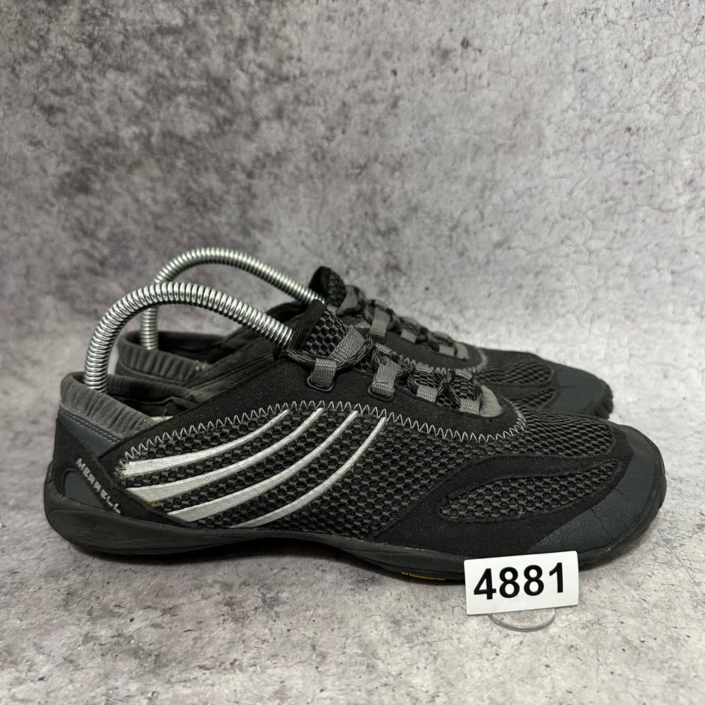 Merrell Pace Glove Running Shoes Women 8.5 Black Barefoot Minimalist Mesh Trail